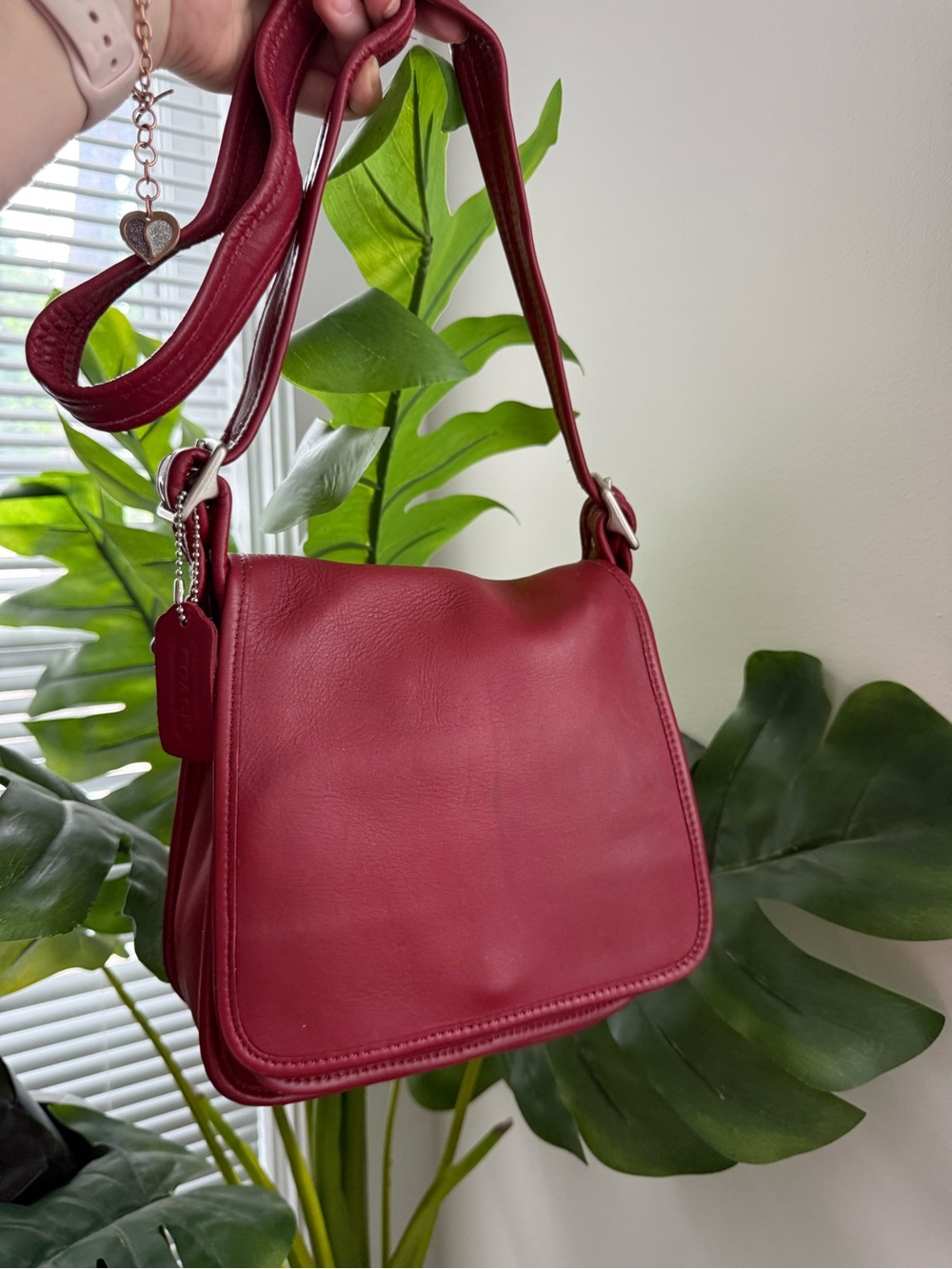 Coach Cherry Red Leather Shoulder Bag